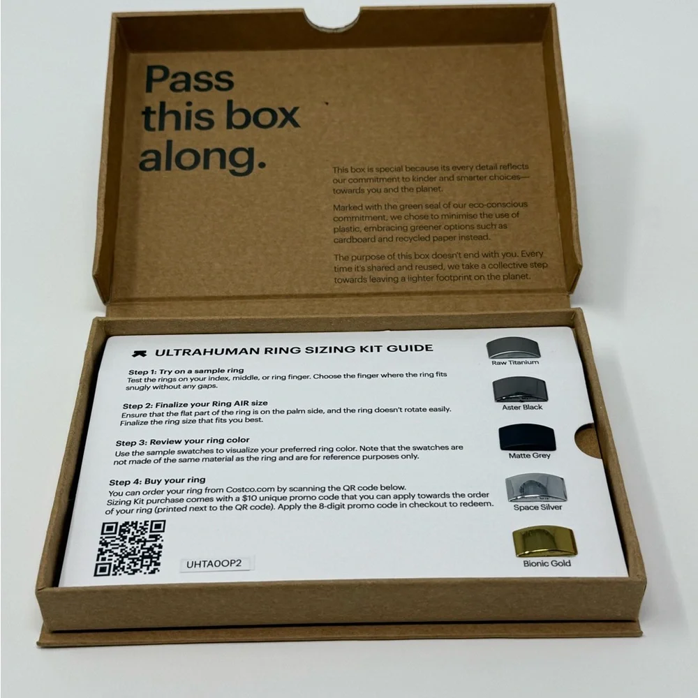 Ultrahuman Ring AIR Black Sizing Kit – Complete Sizes 5–14